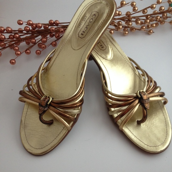 Coach | Shoes | Coach Kitten Heel Sandals Size 85 | Poshmark